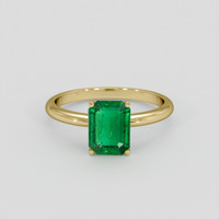 1.72 Ct. Emerald Ring, 18K Yellow Gold 1