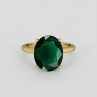 4.00 Ct. Emerald Ring, 18K Yellow Gold 1