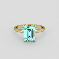 3.42 Ct. Emerald Ring, 18K Yellow Gold 1