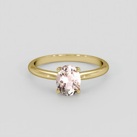 1.15 Ct. Peach Morganite Ring, 18K Yellow Gold 1