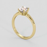 1.15 Ct. Peach Morganite Ring, 18K Yellow Gold 2
