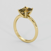 3.01 Ct. Yellowish Brown Zircon Ring, 18K Yellow Gold 2