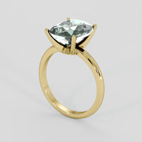 3.49 Ct. Bluish Green Beryl Ring, 18K Yellow Gold 2