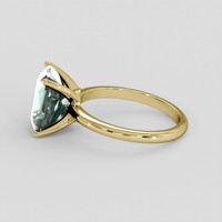 3.49 Ct. Bluish Green Beryl Ring, 18K Yellow Gold 4