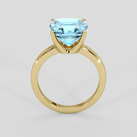 3.80 Ct. Blue Aquamarine Ring, 18K Yellow Gold 3