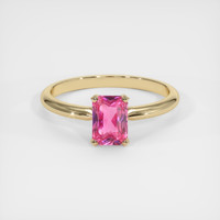 1.26 Ct. Pink Sapphire Ring, 18K Yellow Gold 1