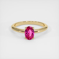0.85 Ct. Sapphire Ring, 18K Yellow Gold 1