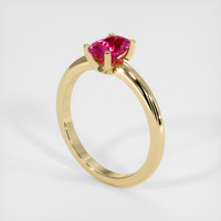 0.85 Ct. Pink Sapphire Ring, 18K Yellow Gold 2