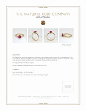 Ruby Ring 0.80 Ct., 18K Yellow Gold Appraisal