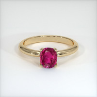 0.80 Ct. Ruby Ring, 18K Yellow Gold 1