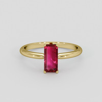 1.57 Ct. Purplish Red Ruby Ring, 18K Yellow Gold 1