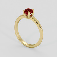 0.71 Ct. Ruby Ring, 18K Yellow Gold 2