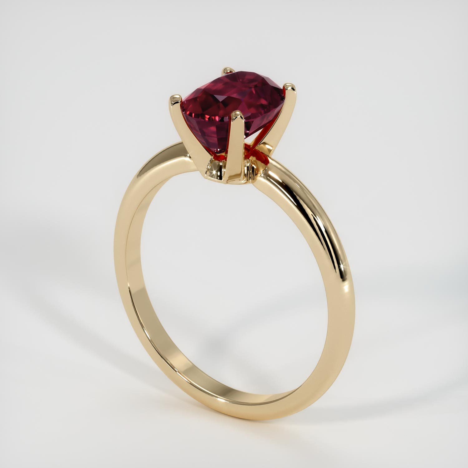 Solitaire Ruby Ring 2.02 Ct., 18K Yellow Gold