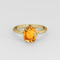 2.90 Ct. Orangish Yellow Sapphire Ring, 18K Yellow Gold 1