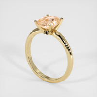 2.01 Ct. Peach Sapphire Ring, 18K Yellow Gold 2