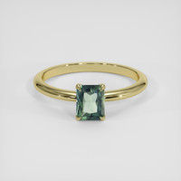 0.93 Ct. Green Sapphire Ring, 18K Yellow Gold 1