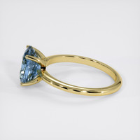 2.54 Ct. Greenish Blue Sapphire Ring, 18K Yellow Gold 4