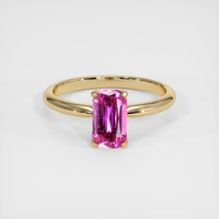 1.48 Ct. Pink Sapphire Ring, 18K Yellow Gold 1