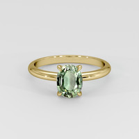 1.15 Ct. Green Sapphire Ring, 18K Yellow Gold 1