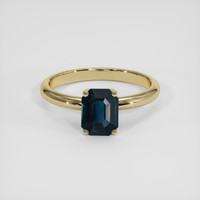 1.62 Ct. Greenish Blue Sapphire Ring, 18K Yellow Gold 1