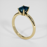 1.62 Ct. Greenish Blue Sapphire Ring, 18K Yellow Gold 2