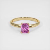 1.30 Ct. Pink Sapphire Ring, 18K Yellow Gold 1