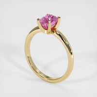 1.30 Ct. Pink Sapphire Ring, 18K Yellow Gold 2
