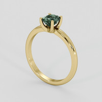 0.90 Ct. Green Sapphire Ring, 18K Yellow Gold 2