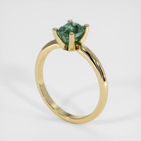 1.20 Ct. Bluish Green Sapphire Ring, 18K Yellow Gold 2