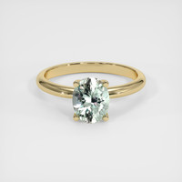 1.40 Ct. Bluish Green Sapphire Ring, 18K Yellow Gold 1