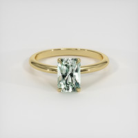 1.17 Ct. Bluish Green Sapphire Ring, 18K Yellow Gold 1