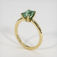 1.17 Ct. Bluish Green Sapphire Ring, 18K Yellow Gold 2