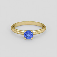 0.51 Ct. Blue Sapphire Ring, 18K Yellow Gold 1
