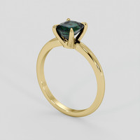 1.20 Ct. Bluish Green Sapphire Ring, 18K Yellow Gold 2
