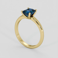 1.55 Ct. Greenish Blue Sapphire Ring, 18K Yellow Gold 2