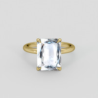 4.96 Ct. Blue Sapphire Ring, 18K Yellow Gold 1