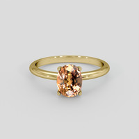 2.50 Ct. Brown Sapphire Ring, 18K Yellow Gold 1