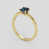 1.41 Ct. Greenish Blue Sapphire Ring, 18K Yellow Gold 2
