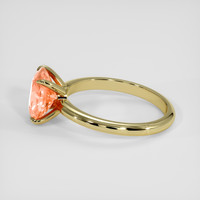 3.00 Ct. Padparadscha Sapphire Ring, 18K Yellow Gold 4
