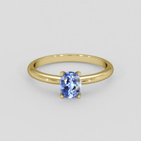 1.04 Ct. Blue Sapphire Ring, 18K Yellow Gold 1