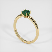 0.72 Ct. Bluish Green Sapphire Ring, 18K Yellow Gold 2