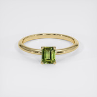 0.56 Ct. Green Sapphire Ring, 18K Yellow Gold 1