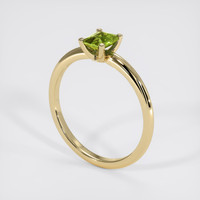 0.56 Ct. Green Sapphire Ring, 18K Yellow Gold 2