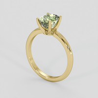 2.20 Ct. Yellowish Green Sapphire Ring, 18K Yellow Gold 2
