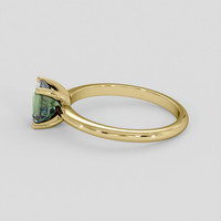 1.13 Ct. Green Sapphire Ring, 18K Yellow Gold 4