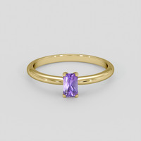 0.38 Ct. Pinkish Purple Sapphire Ring, 18K Yellow Gold 1
