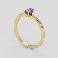 0.38 Ct. Pinkish Purple Sapphire Ring, 18K Yellow Gold 2