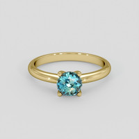 1.02 Ct. Greenish Blue Sapphire Ring, 18K Yellow Gold 1