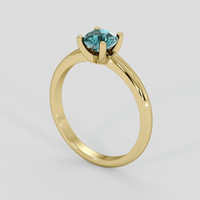 1.02 Ct. Greenish Blue Sapphire Ring, 18K Yellow Gold 2