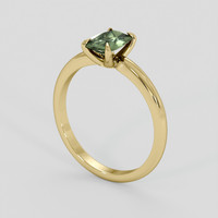1.01 Ct. Green Sapphire Ring, 18K Yellow Gold 2